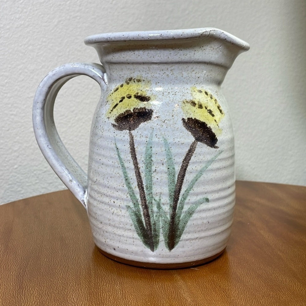 Farmhouse Montana Earth Pottery Pitcher Flower Vase 20oz Studio Art Cottagecore